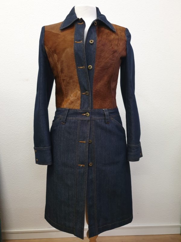 Dolce & Gabanna - Manteau Jeans en Peau